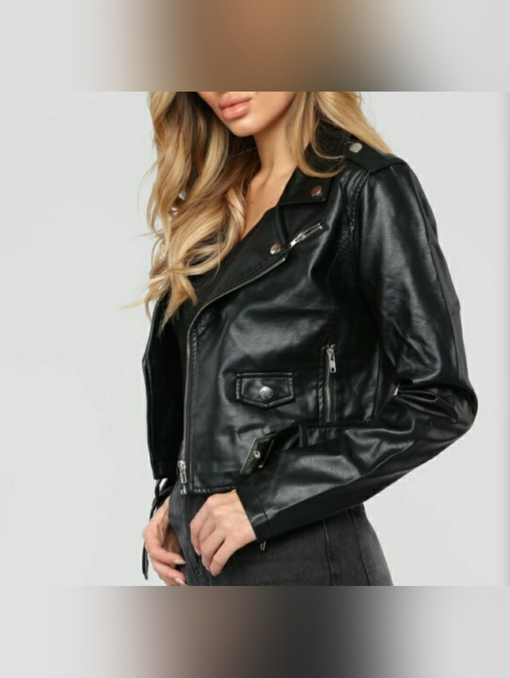 ASHLEY OUTERWEAR FAUX LEATHER MOTO CROPPED JACKET (CAMEL)